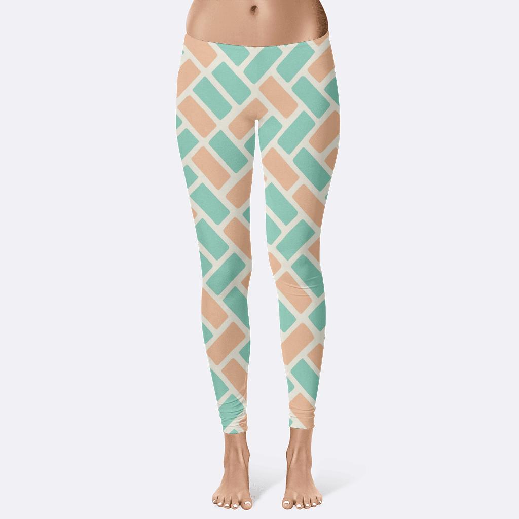 Diagonal Brick Lattice trendy athletic leggings