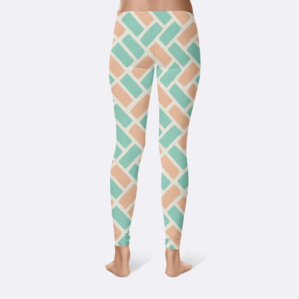 Diagonal Brick Lattice trendy athletic leggings