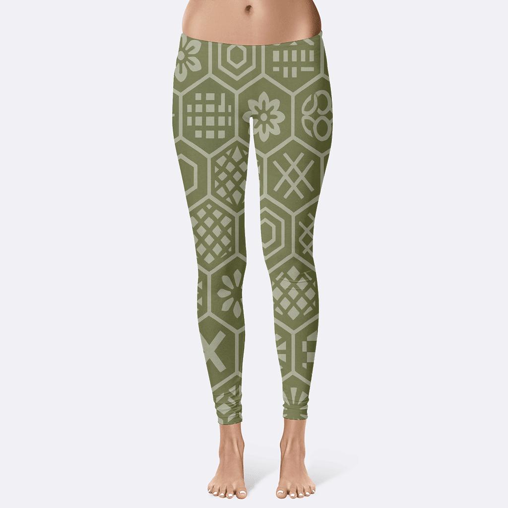 Geometric Cell Array high-waist leggings