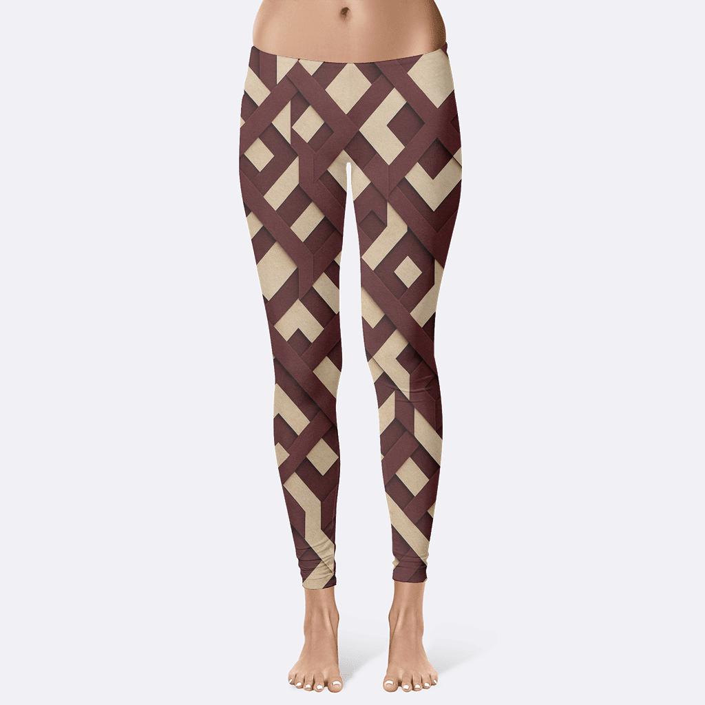 Interlocking Polygon Lattice trendy athletic leggings