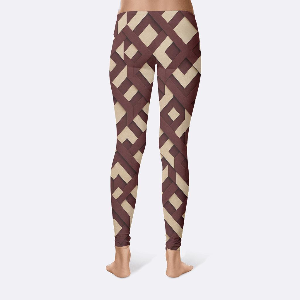 Interlocking Polygon Lattice trendy athletic leggings