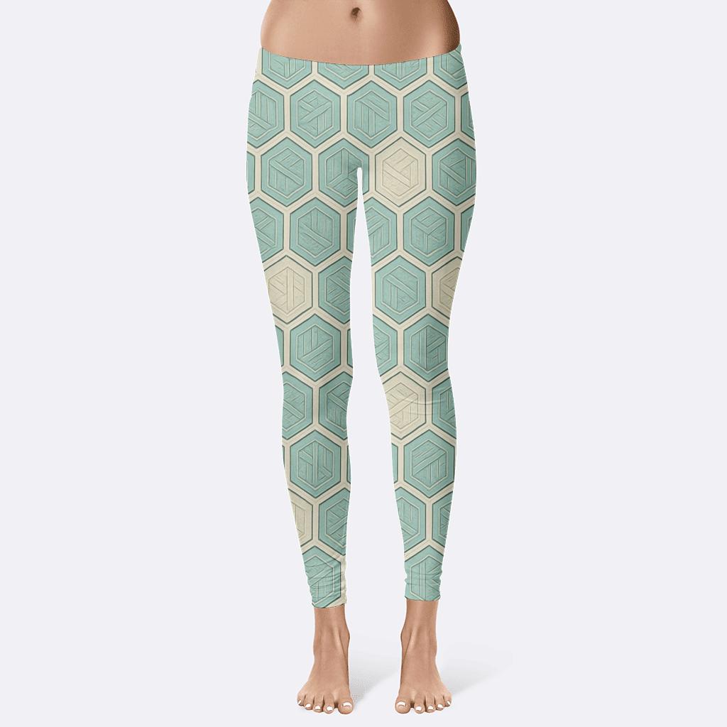 Modular Hexagonal Mosaic soft cotton leggings
