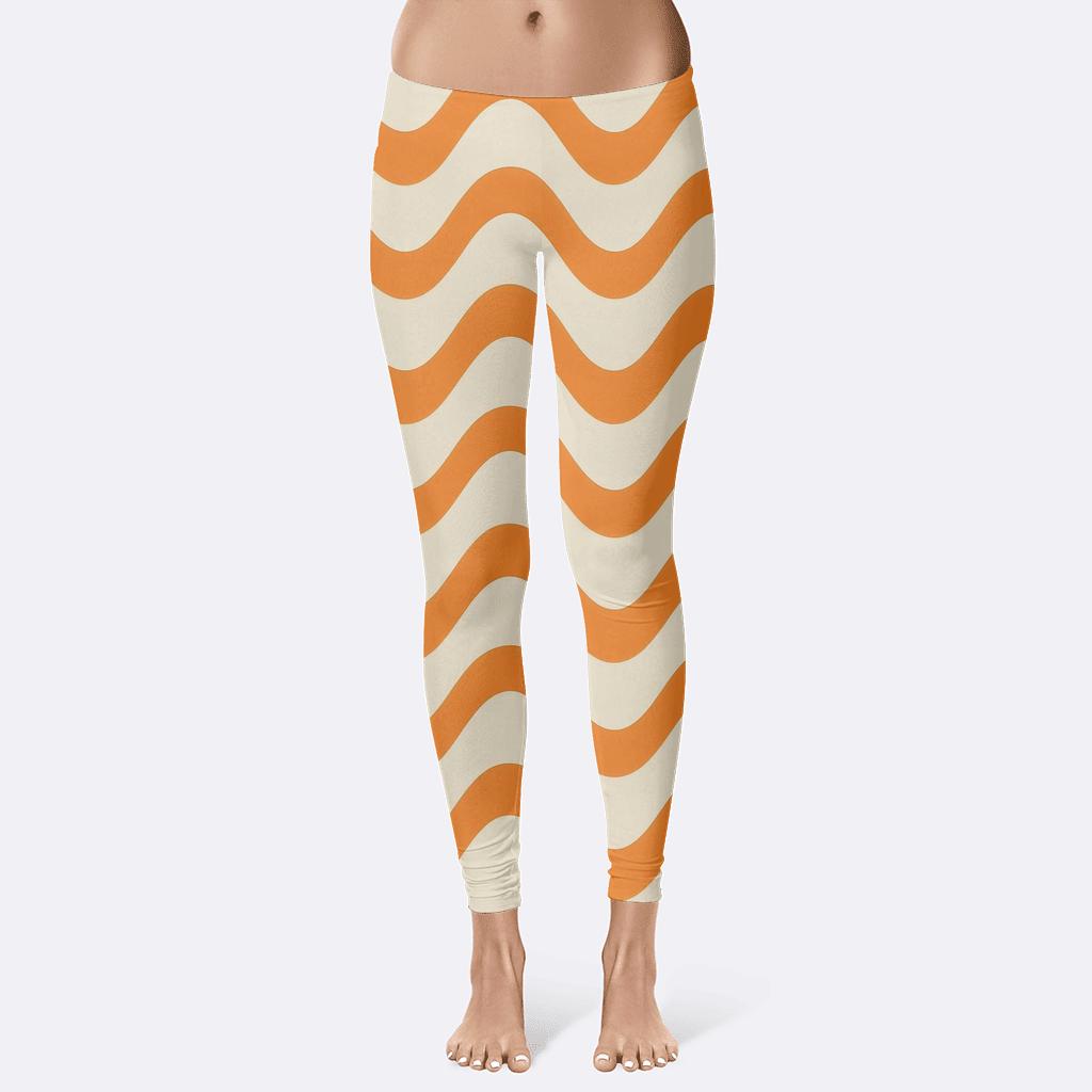 Sinewave Linear Pattern personalized print leggings