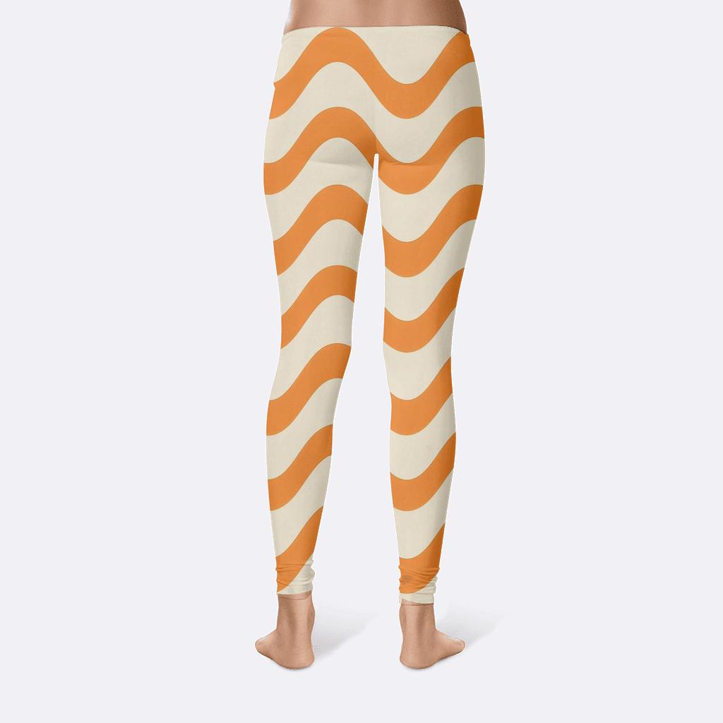 Sinewave Linear Pattern personalized print leggings
