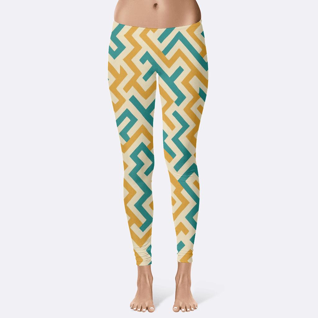 Zigzag Rhythm Mesh soft cotton leggings