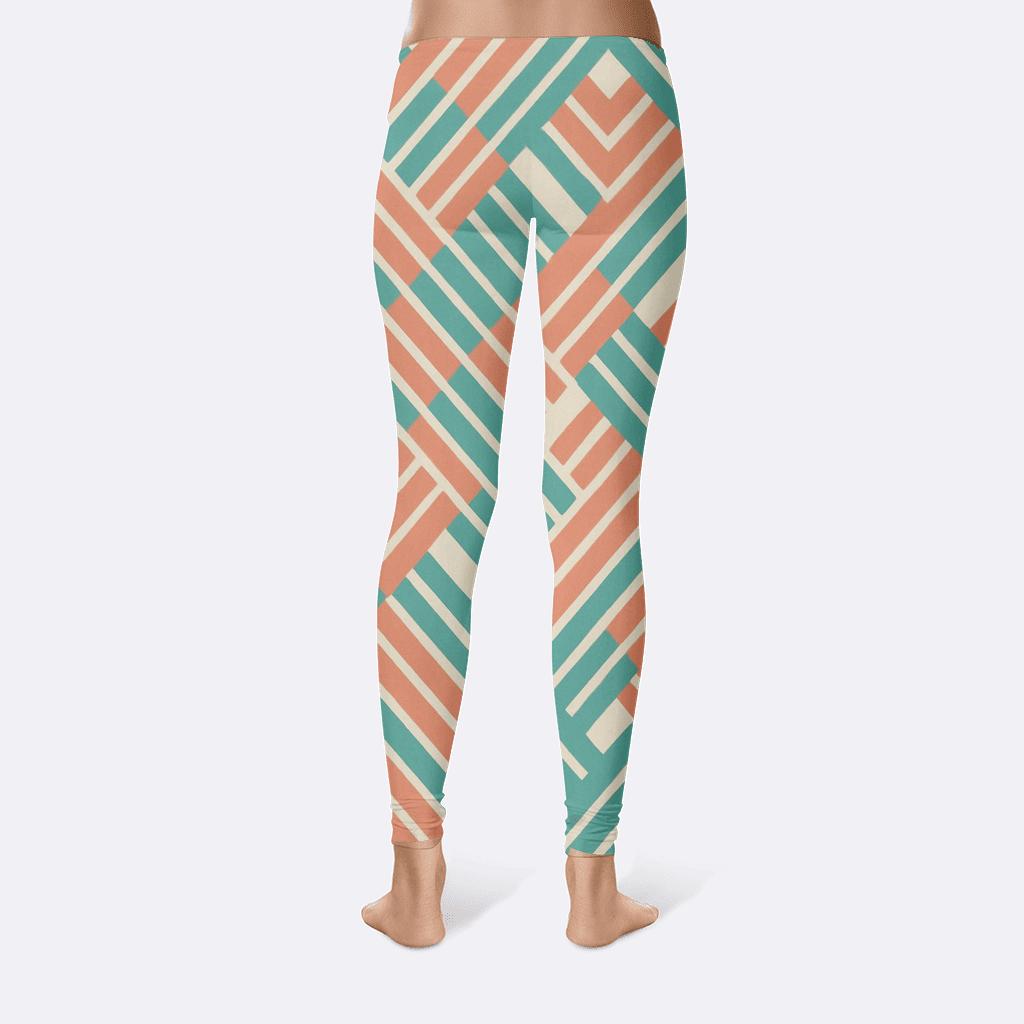 Rhythmic Diagonal Stripe Matrix unique fashion leggings