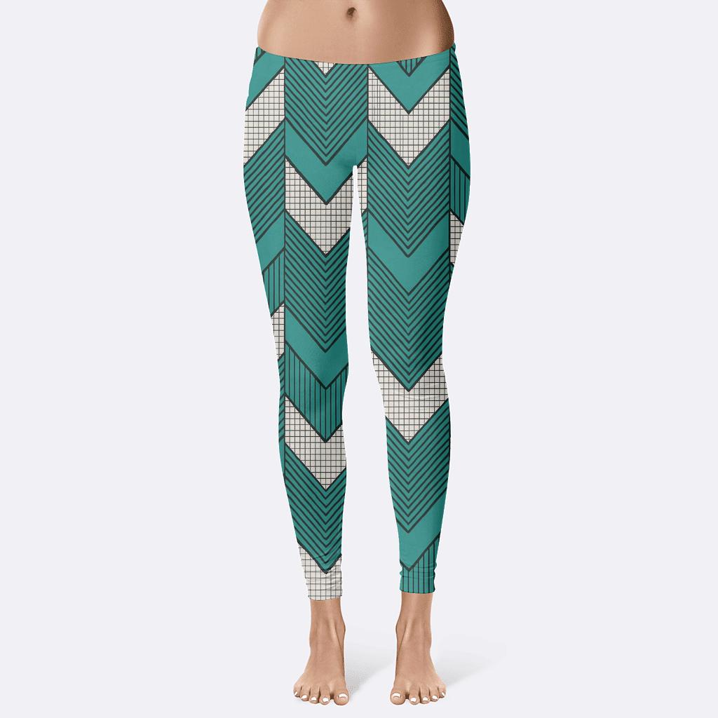 Phase Shift Chevron Moire Net personalized print leggings