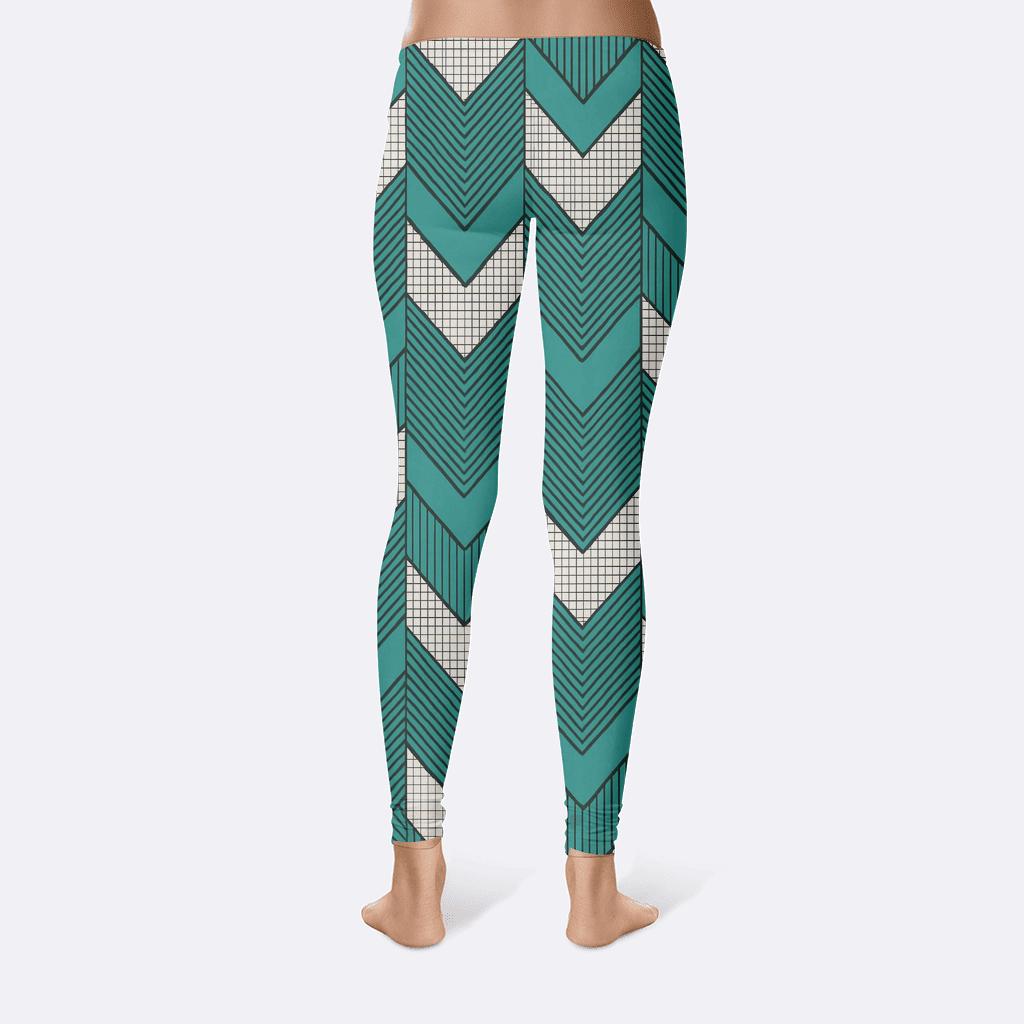 Phase Shift Chevron Moire Net personalized print leggings
