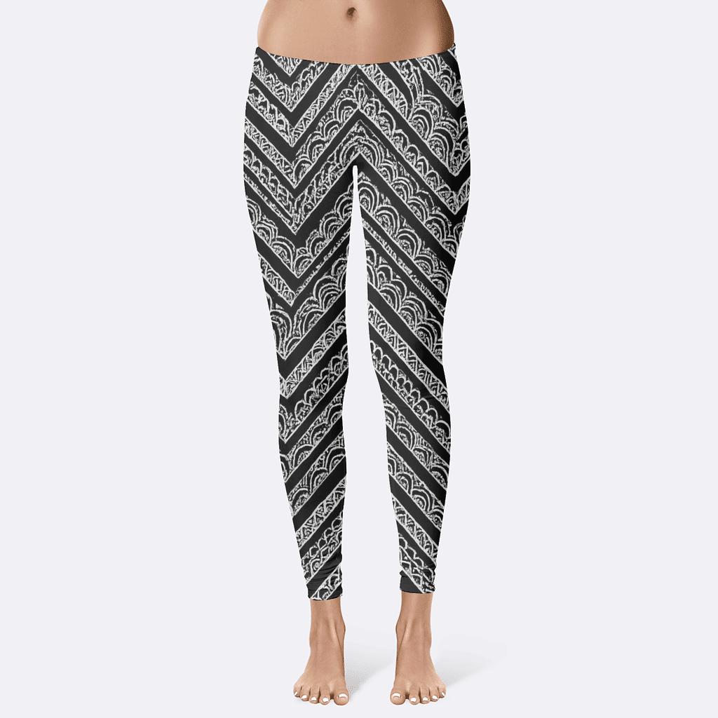 Zigzag Lace Grid stylish workout leggings