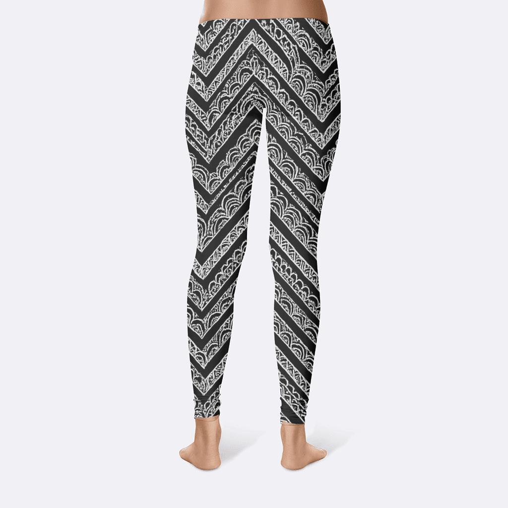 Zigzag Lace Grid stylish workout leggings