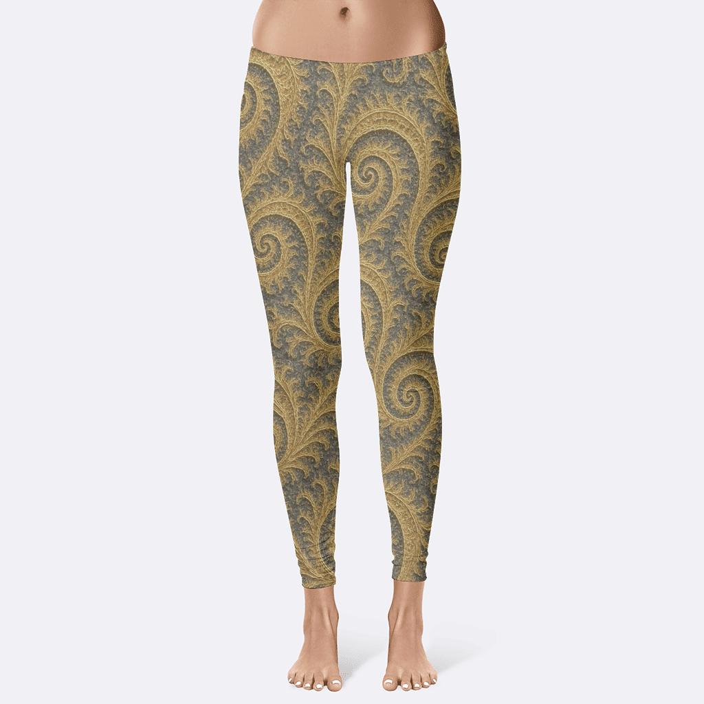 Ornate Fractal Spiral comfortable yoga leggings