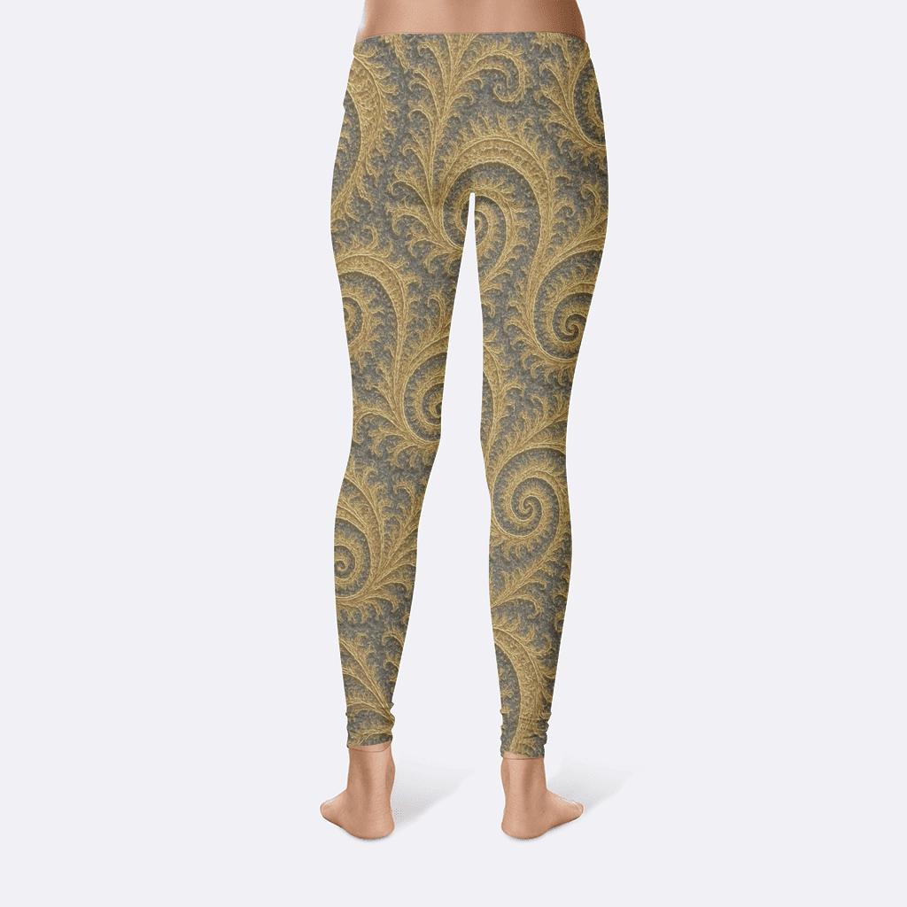 Ornate Fractal Spiral comfortable yoga leggings