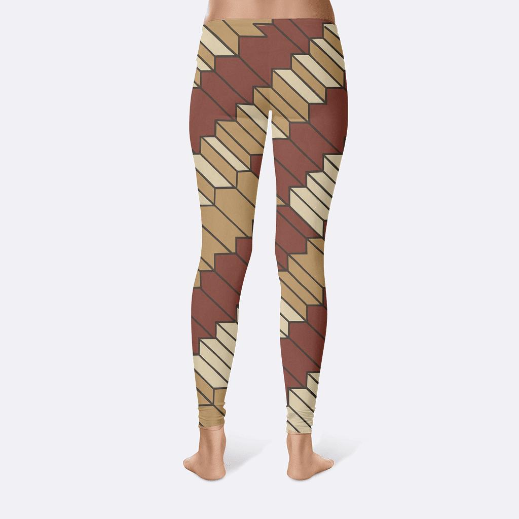 Diagonal Stair Array Rhythm trendy athletic leggings