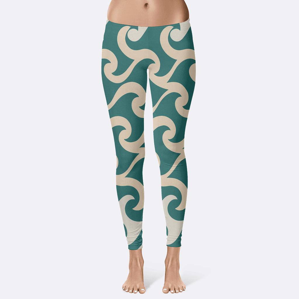 Geometric Wave Fusion designer patterned leggings