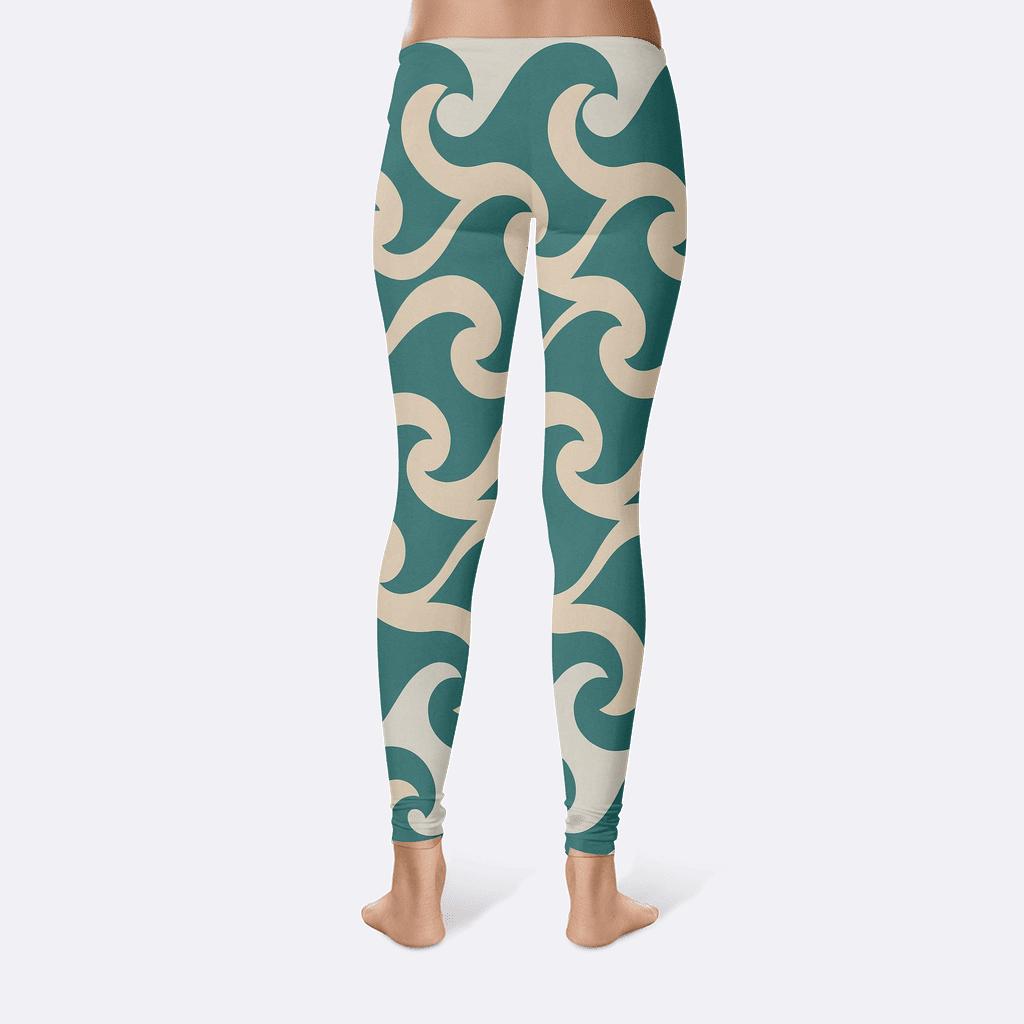 Geometric Wave Fusion designer patterned leggings