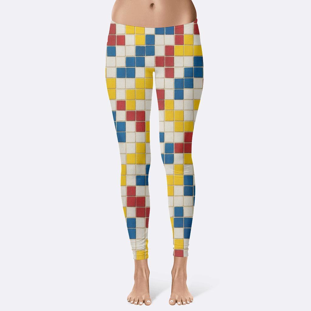 Pixel Grid Displacement trendy athletic leggings