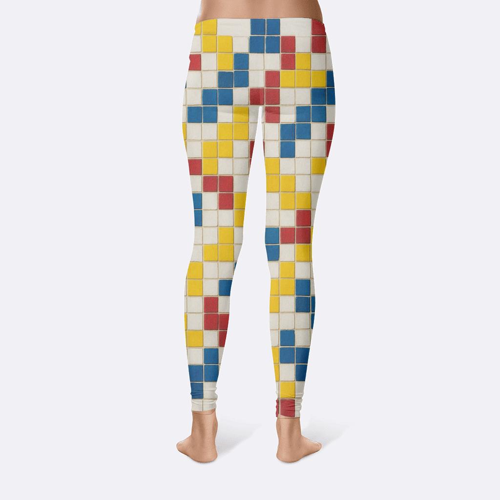 Pixel Grid Displacement trendy athletic leggings