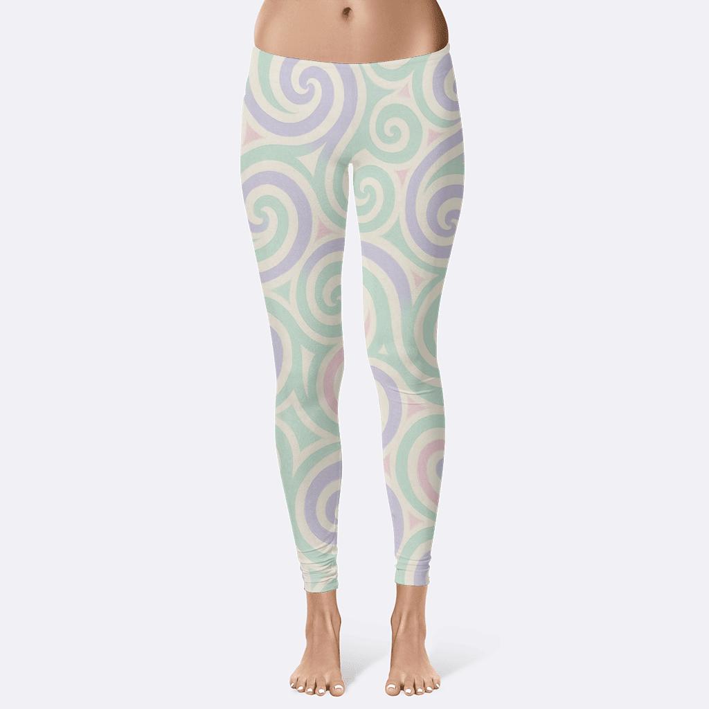Spiral Wave Tangle designer patterned leggings