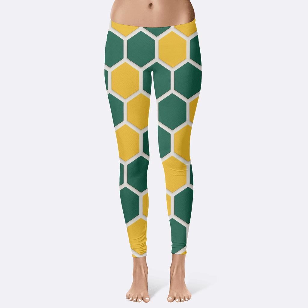 Hexagon Texture Grid personalized print leggings
