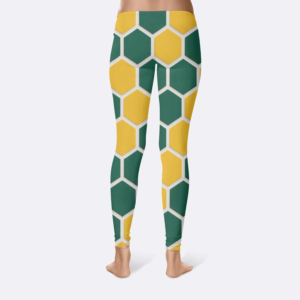 Hexagon Texture Grid personalized print leggings