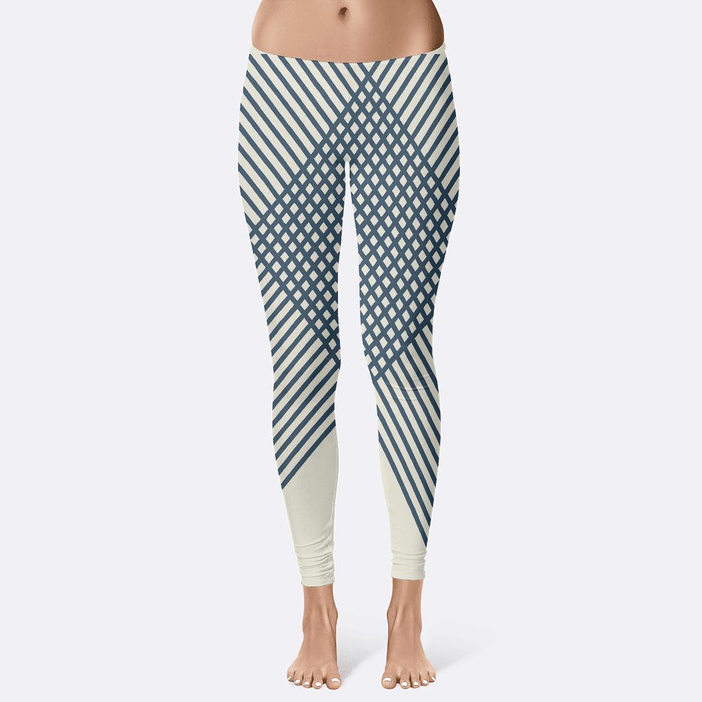 Moire Ribbon Overlay high-waist leggings