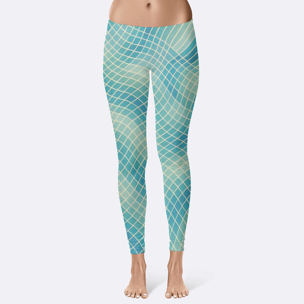 Harmonic Wave Grid designer patterned leggings