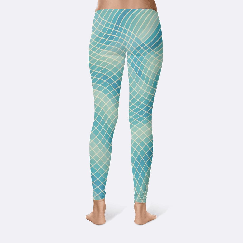 Harmonic Wave Grid designer patterned leggings