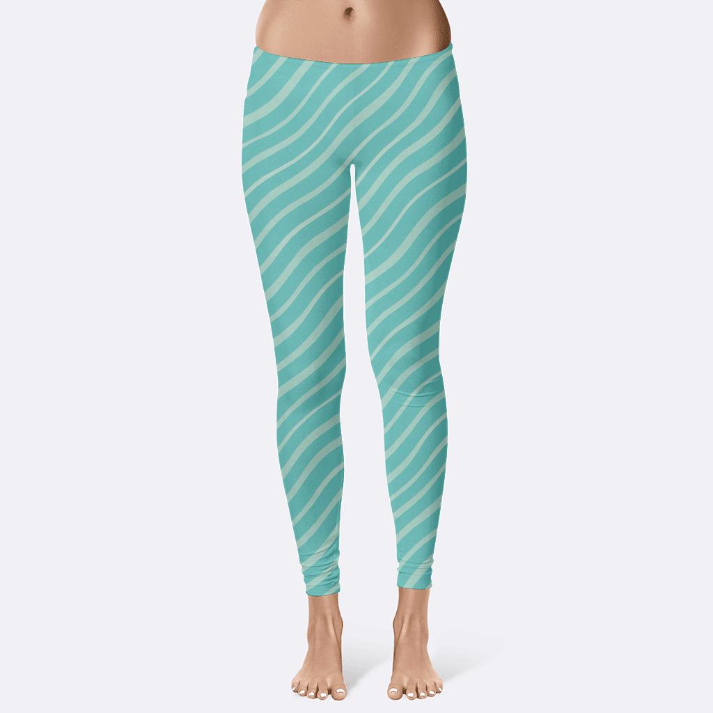 Diagonal Wave Repeat comfortable yoga leggings