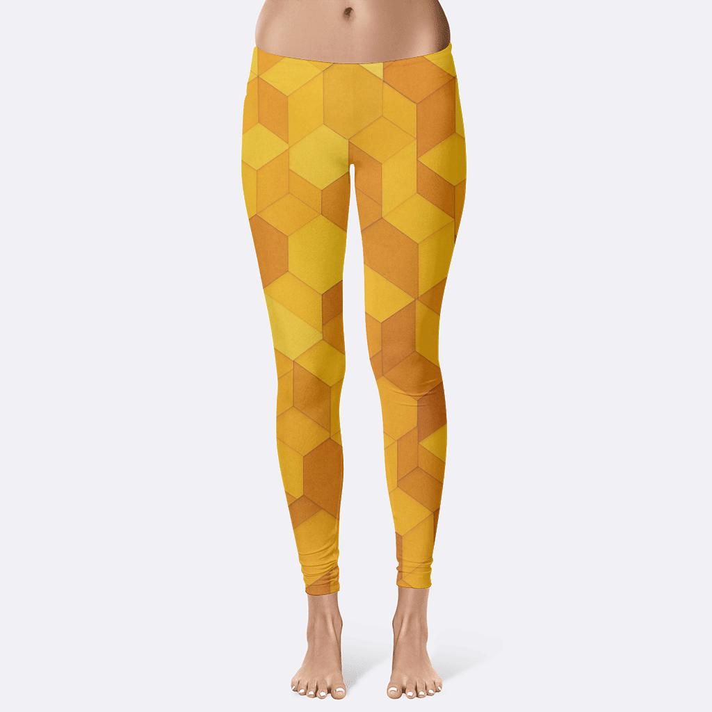 Overlapping Hexagon Tiling trendy athletic leggings