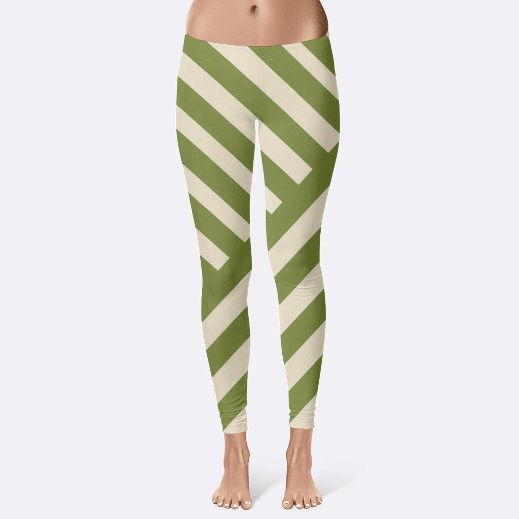 Rhythmic Stripes Overlay trendy athletic leggings