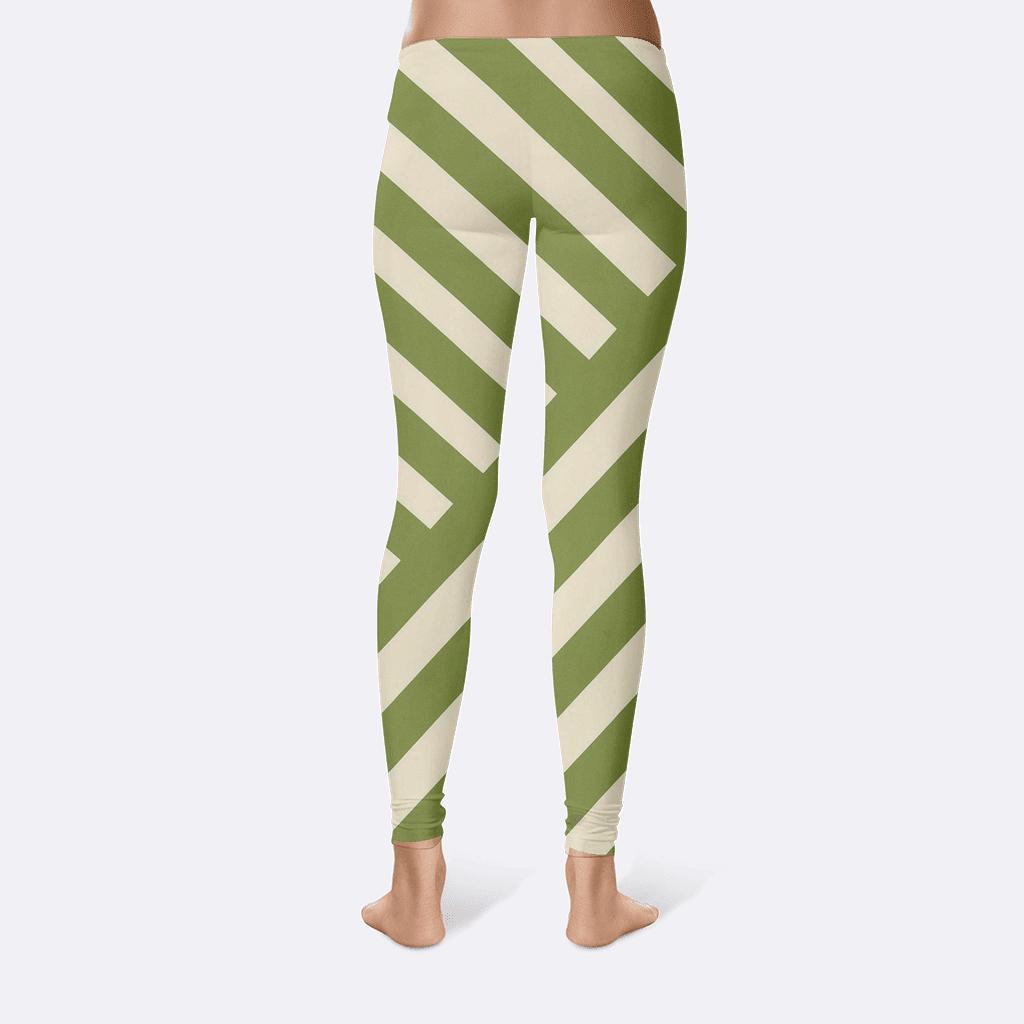 Rhythmic Stripes Overlay trendy athletic leggings