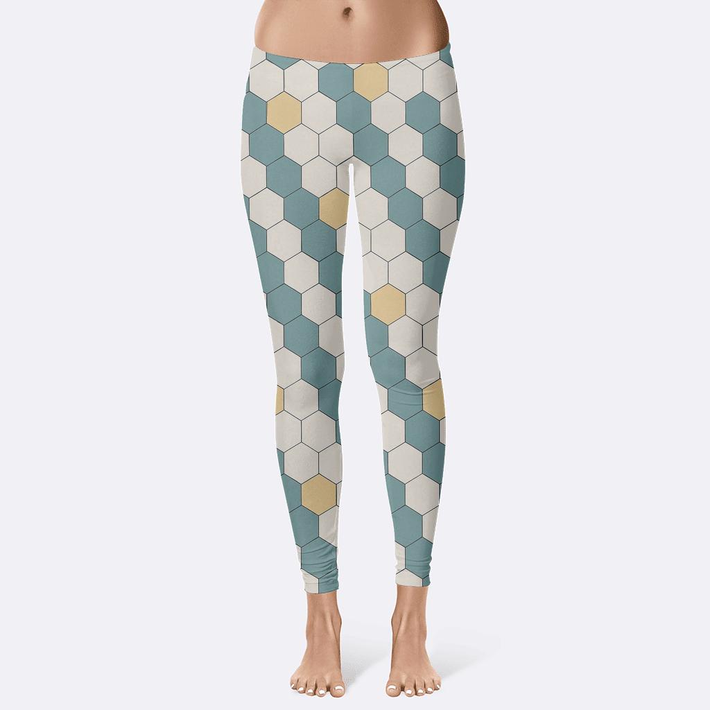 Hexagonal Drift Tiling unique fashion leggings