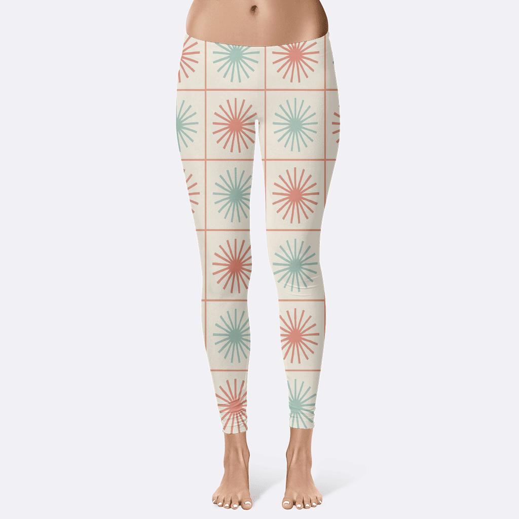 Linear Bloom Grid custom leggings