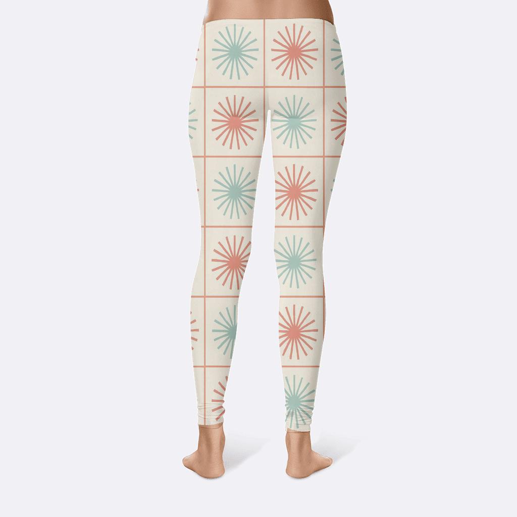 Linear Bloom Grid custom leggings