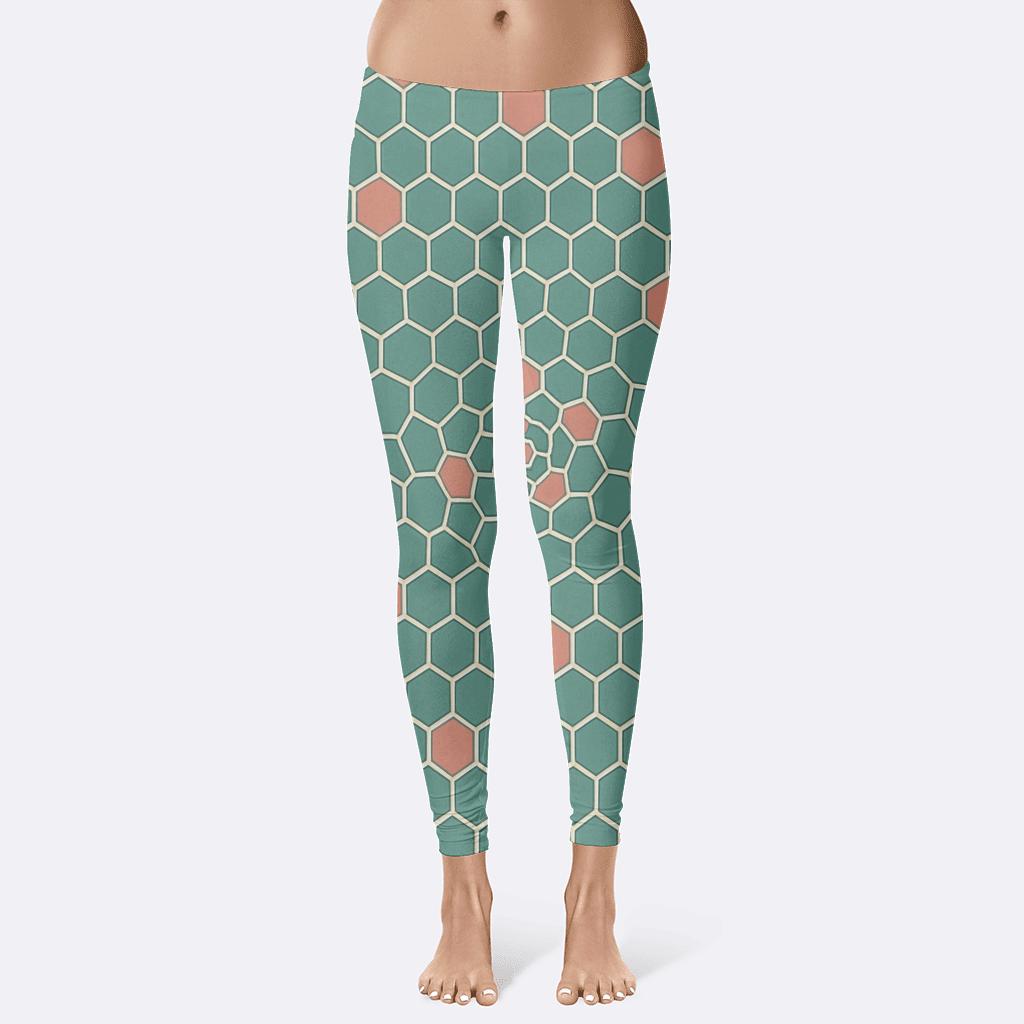 Hex Spiral Mosaic trendy athletic leggings