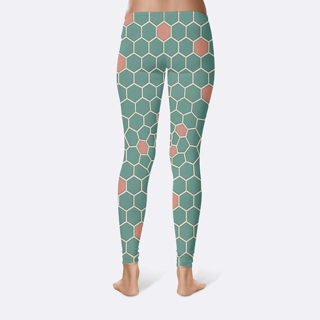 Hex Spiral Mosaic trendy athletic leggings