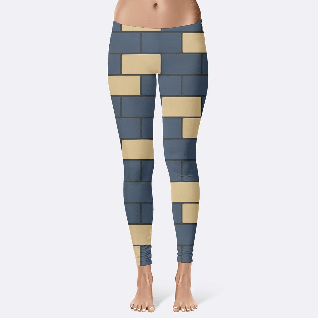 Offset Brick Linework high-waist leggings