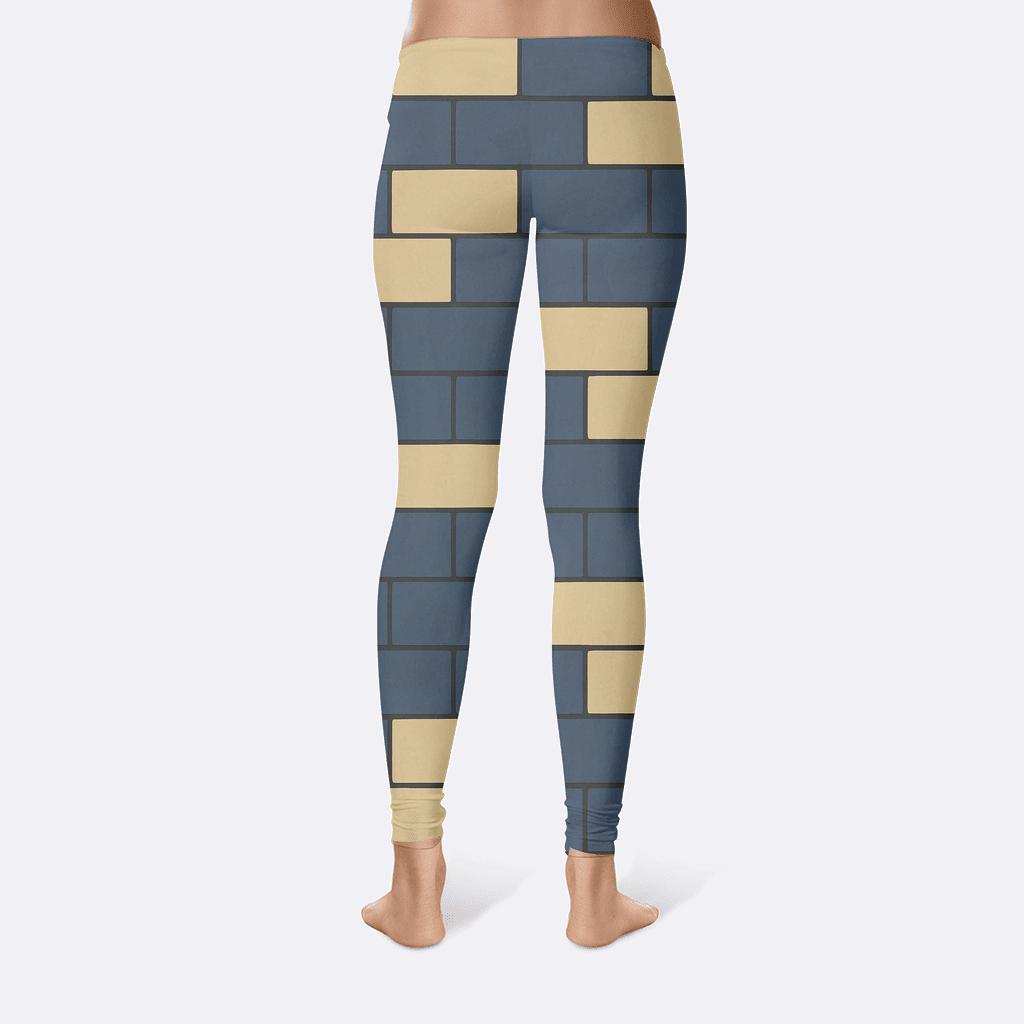 Offset Brick Linework high-waist leggings