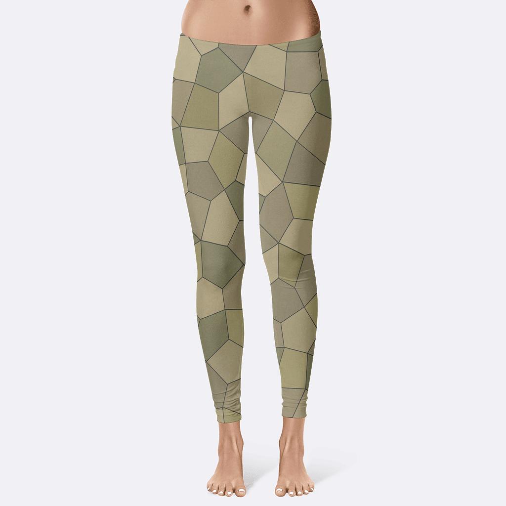Irregular Polygon Patchwork personalized print leggings