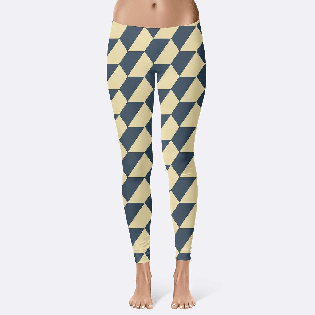 Skewed Rhombus Cascade designer patterned leggings