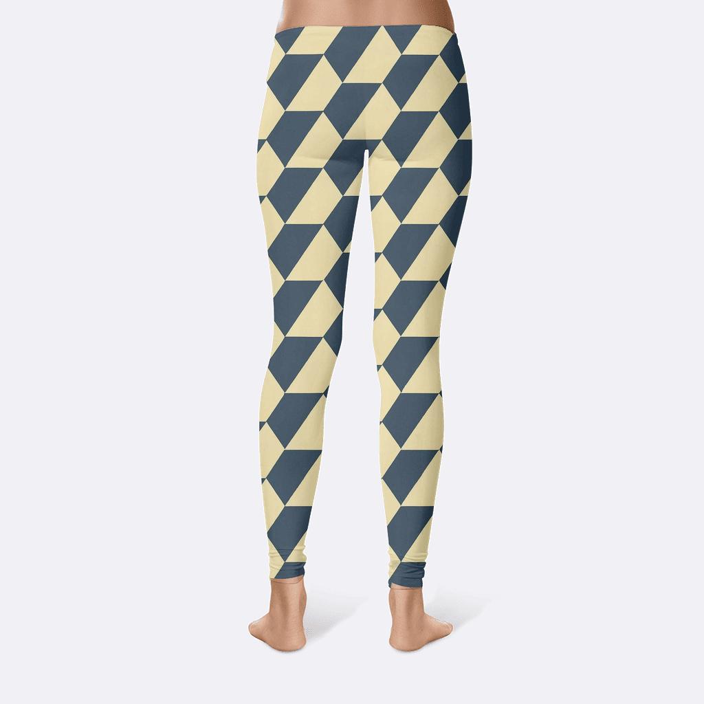 Skewed Rhombus Cascade designer patterned leggings