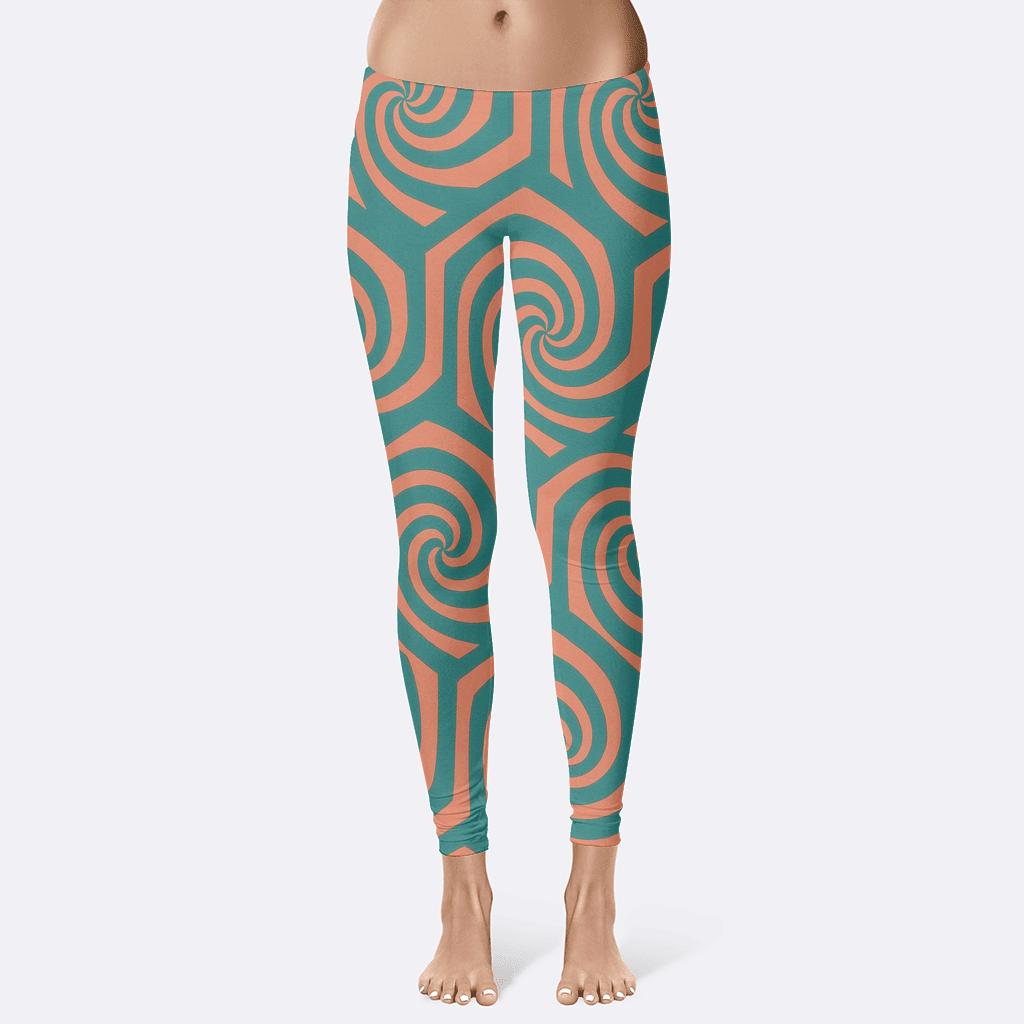 Harmonic Hex Spiral comfortable yoga leggings