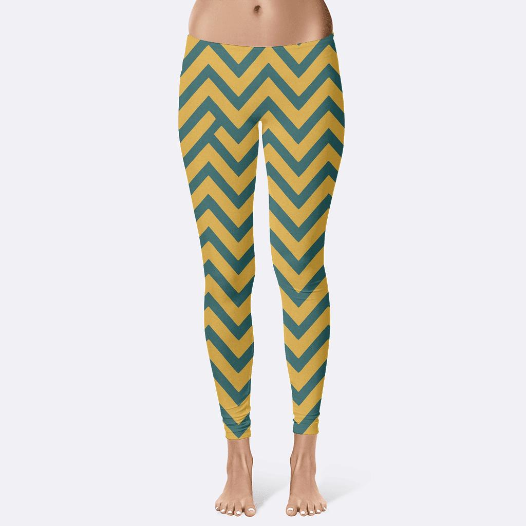 Interwoven Chevron Grid trendy athletic leggings