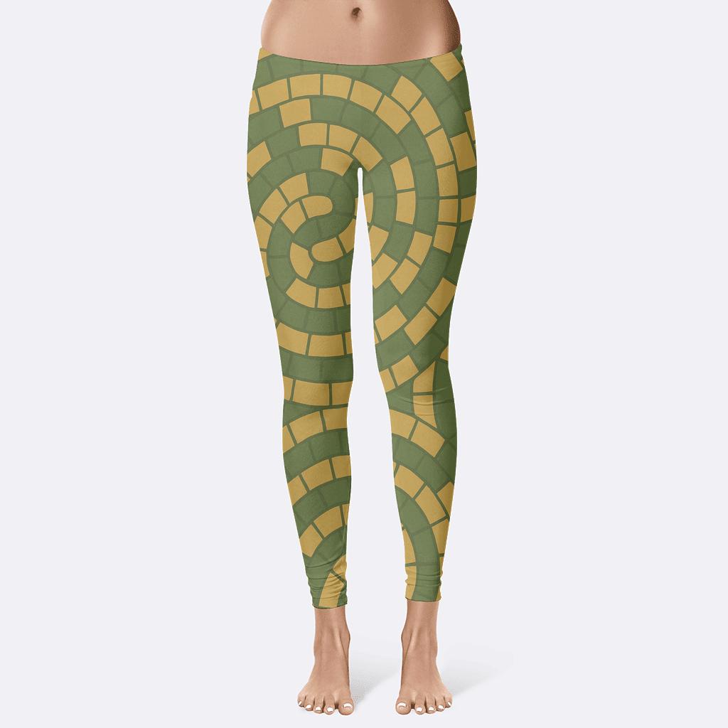 Offset Brick Spiral trendy athletic leggings