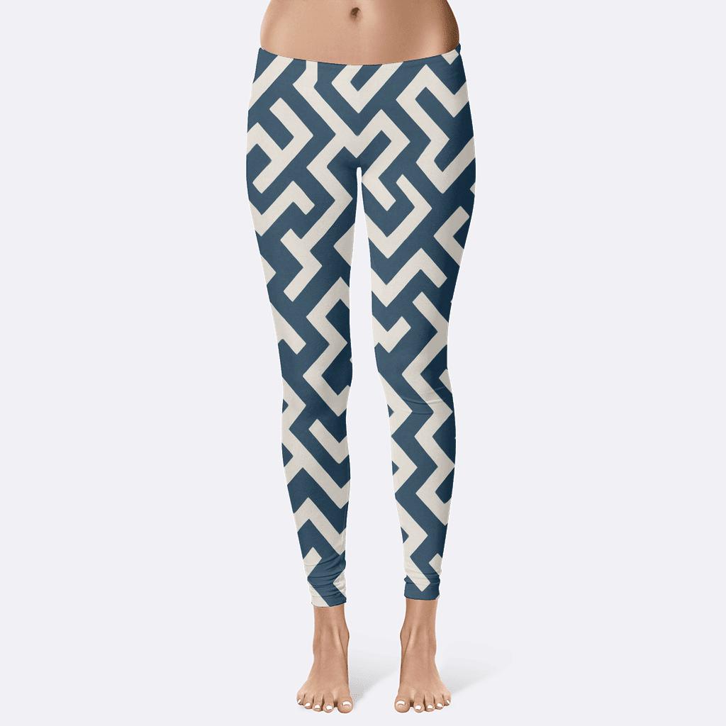 Zigzag Mesh Interlock soft cotton leggings
