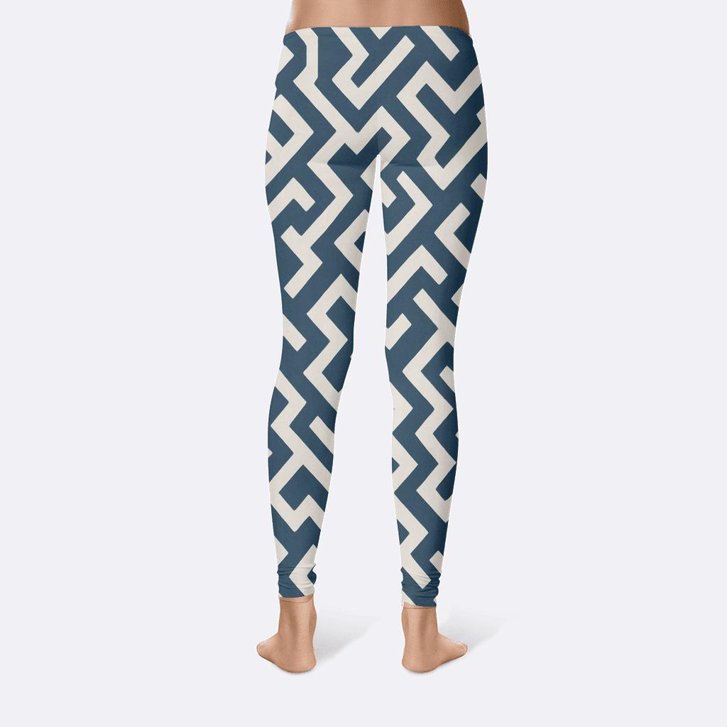 Zigzag Mesh Interlock soft cotton leggings