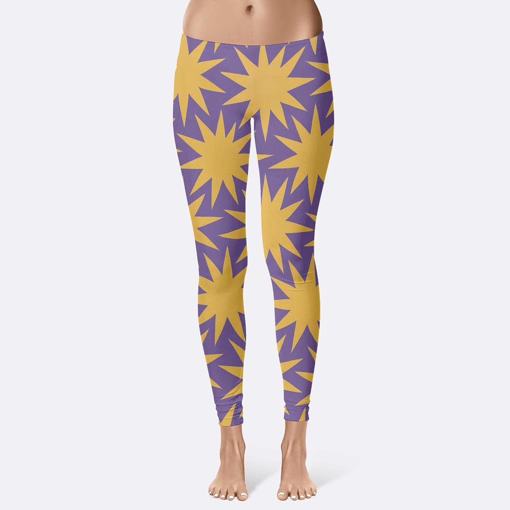 Tessellated Starburst Fields stylish workout leggings