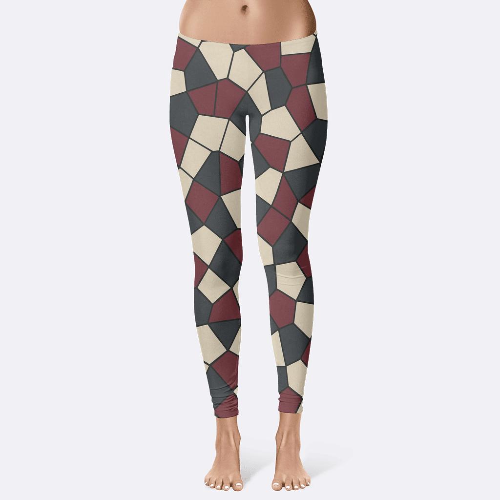 Polygonal Quilt Irregular personalized print leggings