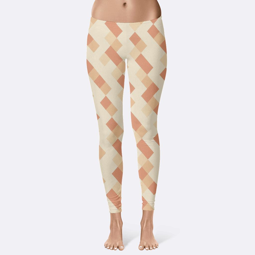 Diagonal Stair Grid comfortable yoga leggings