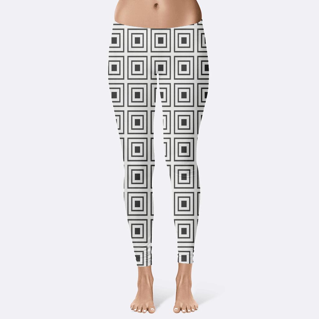 Recursive Edge Grid soft cotton leggings